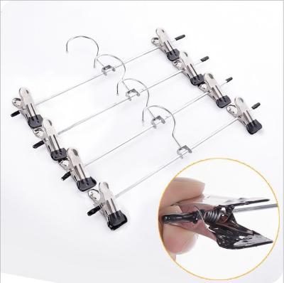 China Eco-friendly metal hanger for clothes underwear with 2 clips for socks underwear hanger for hotel for sale