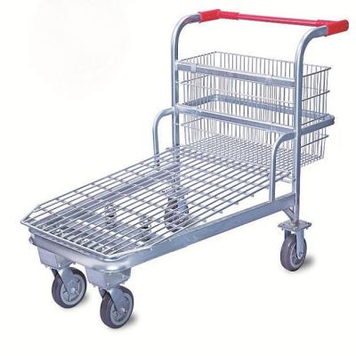 China Unfolding Flat Shopping Trolley For Market Supermarket Warehouse Trolley Shopping Trolley for sale