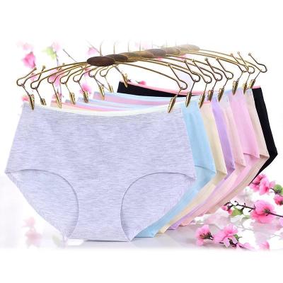 China Breathable Solid Comfort Breathable Solid Underpants Mid Rise Panties Underwear LINGERIE Female Cotton Women Underwear for sale