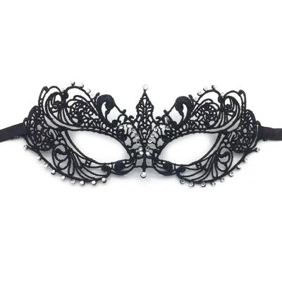 China Mysterious Fashion Adult Female Rhinestone Mask Party Modern Eye Masks 7.5*22.5cm for sale