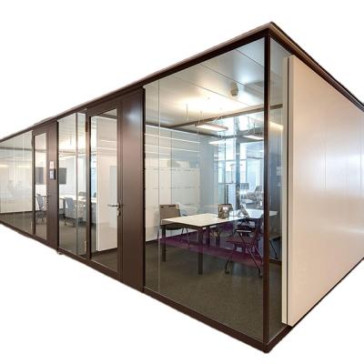 China Modern glass office partition divider wall for bank office Frameless daminated glass office system for sale