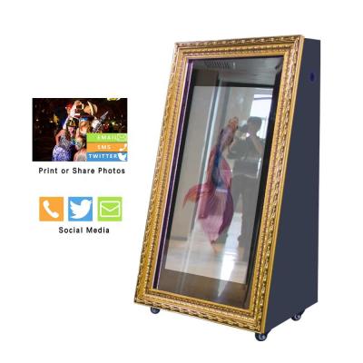 China Easy Use/Customizable Copies/Social Sharing 62 Inch Mirror Screen With 43 Inch Screen Selfie Photo Booth For Virtual Wedding Dress Up for sale