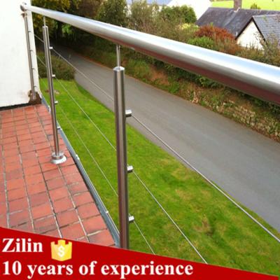 China interior & Zilin Outdoor Wire Rope Railing / Cable Railing Railing With Stainless Steel Wire Ropes for sale