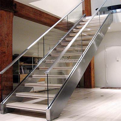 China Indoor Luxury Straight Staircase Modern Design Steel Structure High Quality Timber Staircase for sale