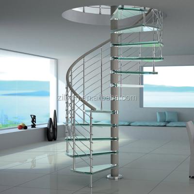 China Modern High Quality Indoor Metal Staircase Design Smooth Curved Staircase for sale