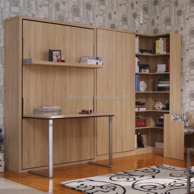 China Innovative space saving foldable wall bed with desk affordable murphy bed for sale