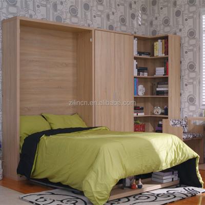 China Murphy Furniture Foldable Wooden Bed Book Cabinet Bed Invisible Wall Patent Bed for sale