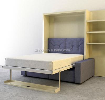 China Adjustable Innovative Space Saving Furniture Modern Wooden Wall Folding Bed (Height) With Sofa for sale