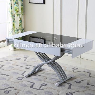 China Extendable Furniture Hot Sale Living Room MDF Coffee Table Stable Lifting High Gloss Coffee Table for sale