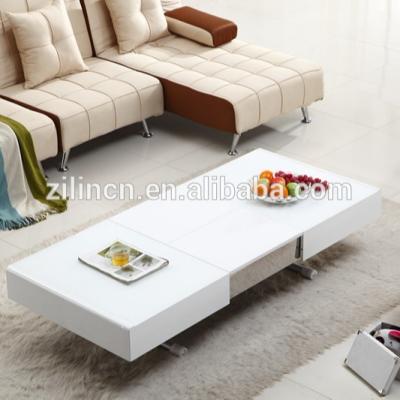 China Automation Adjustable Fashionable Multifunctional High Gloss Wooden Lift Top (Height) Coffee Table for Space Saving for sale