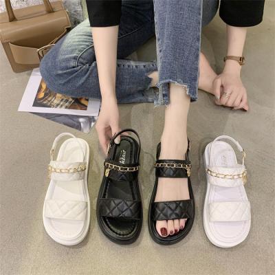 China New Fashion Trend Women Summer Sandals-Female Pelipper Plush Kubfu Wedge Sandals for Women and Ladies for sale