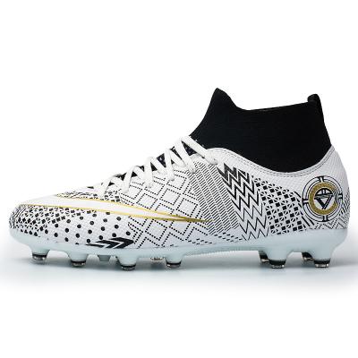 China New MODEL SPORTS High Ankle Knitting Fabric Football Boots Custom Design Boot Football Shoes for sale