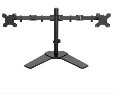 China Hot Selling Amazon Ebay Cold Steel Arm Desktop Monitor Mount Bracket Double Dual Monitor Arm Stand for sale