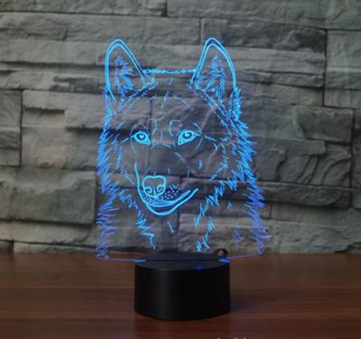 China 3D Lamp 3D Illusion Lamp Black Plastic Base 7 Color Modern Remote Control Christmas Day Birthday Gift for sale