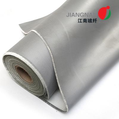 China 15oz Gary Color 4HS E Glass Silicone Coated Fiberglass Fabric , Silicone Coated Glass Cloth for sale