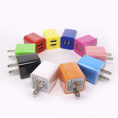 China Dual 2 Port USB Home Wall Travel Charger Colorful Socket Adapter Qc1.0 5v 2.1A for sale