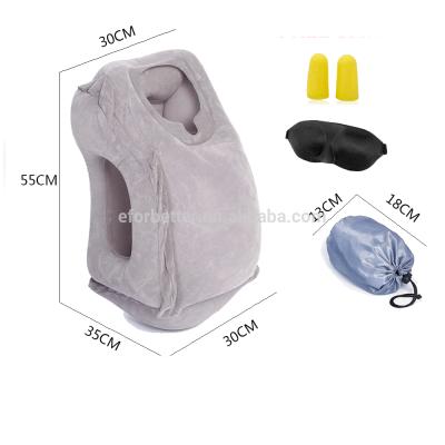 China Anti-Apnea OEM LOGO Neck Pillow Travel Pillow Inflatable Travel Neck Pillow for sale