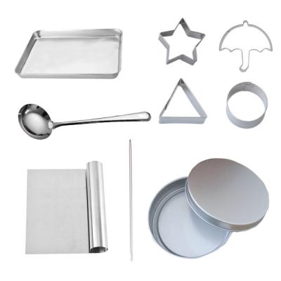 China Hot Selling Disposable Same Type Christmas Stainless Steel Dalgona Decorative Set Kit Sugar Cookie Mold 9 PCS Squid Set for sale