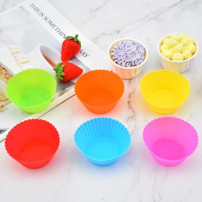 China Viable Hot Selling Reusable Non-Stick Silicone Cups Baking Cupcakes / Muffin for sale