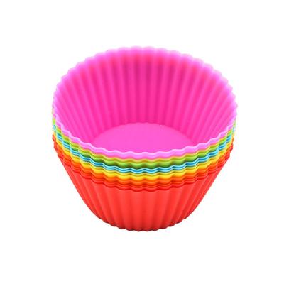 China Sustainable Kitchen Baking Molds Eco-Friendly Reusable Cake Cup Cake Silicone Heat Resistance Baking Mold for sale