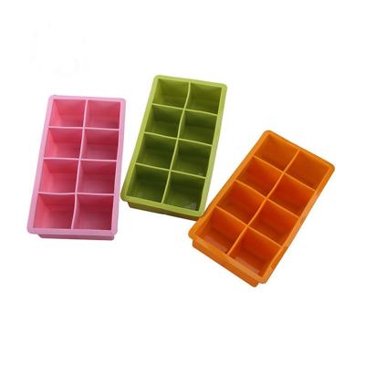 China Wholesale Viable 8 Cavity Ice Cube Mold Home Made Ice Cube Tray Ice Tray for sale