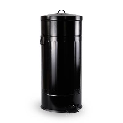 China Viable Wholesale Cylindrical Stainless Steel Waste Bin Rubbish Bin With Cabinet And Foot Pedal for sale