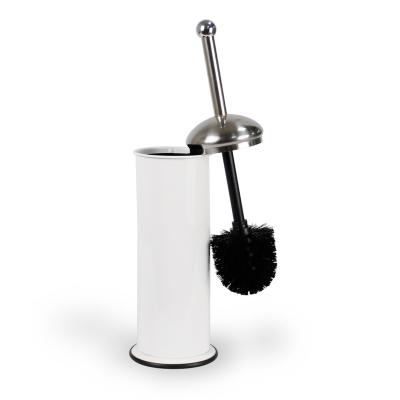 China Sustainable Classic Toilet Brush Holder With Curved Cover House Cleaning Stainless Steel Toilet Brush Customized Color Toilet Brush for sale