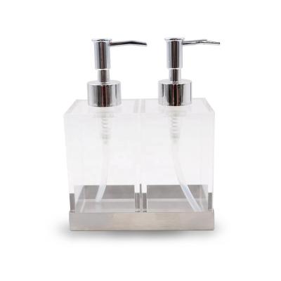 China Durable Double Bottle of Stainless Steel Liquid Soap Pump and Lotion Dispenser for Kitchen and Bathroom for sale