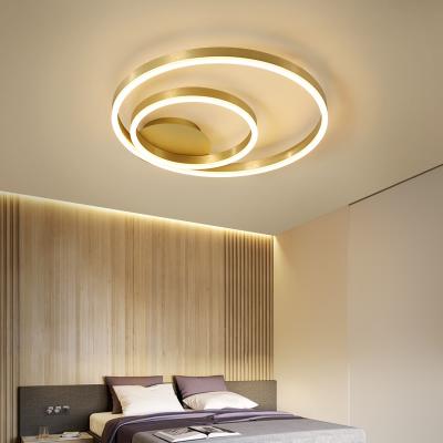 China Hot Sale Modern LED Chandelier For Indoor Light Circle Bedroom Study Living Room Kitchen Gold Decoration Modern Ceiling Lamp for sale