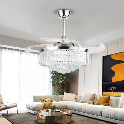 China 2022 New Arrivals Lighting Crystal Luxury Ceiling Fan Lamp Frequency Conversion Chandelier Lamp Modern Decorative Indoor Ceiling Light for sale