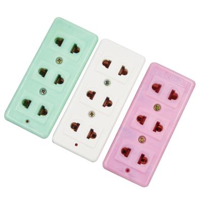 China Hot Selling Colorful Six-hole Wireless Socket Pure Copper Accessory Suitable For Southeast Asia Market H613 for sale