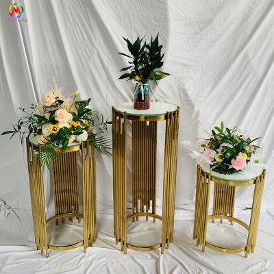 China Modern Promotional Stainless Steel Glass Flower Stand Event Decoration Party Circular Cake Stand for sale