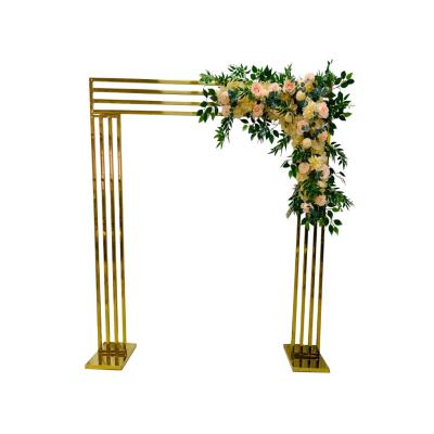 China Shiny gold plated background wedding hot sale stainless steel arches wedding decorations fashionable stainless steel for sale