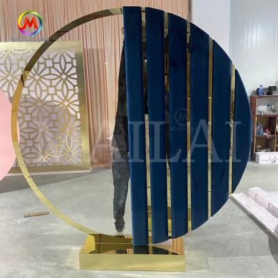 China 2021 Modern Hot Selling Acrylic Velvet Round Decorations Wedding Event Backdrop Stand for sale