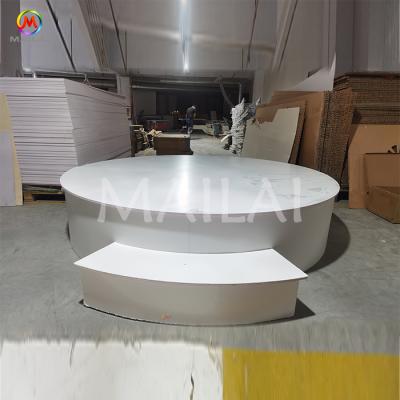 China White Acrylic Round Backdrop Wedding Decorations Hot Sale Stage Deck Fashionable Wedding Decoration For Event Stage for sale