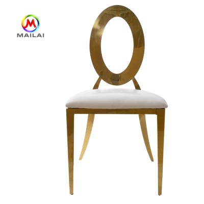 China Wholesale Modern Gold Plating Stainless Steel Wedding Chairs Dining Chair for sale