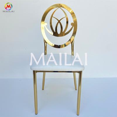 China New Design Contemporary Wholesale Gold Furniture Metal Iron Wedding Chair Hotel Chair for sale