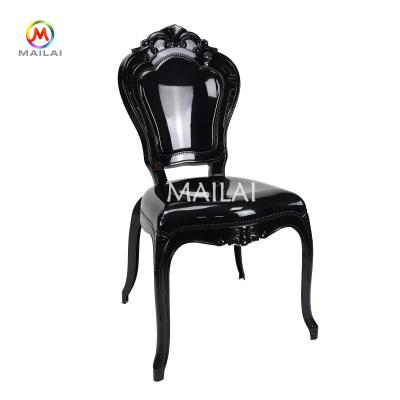 China Modern Luxury Polycarbonate Armless Black Plastic Chair Rushing Princess Chair PC for sale