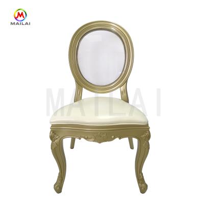 China Rush Louis White Back Plastic Chairs French Throne Chairs For Wedding Supplies for sale