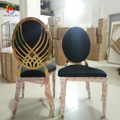 China Contemporary Wholesale Gold Stainless Steel Back Wedding Event Chairs by Wedding Supplies for sale