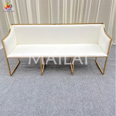 China Mailai Contemporary Double Leather Sit Sofa Stainless Steel Frame Sofa White PU Sofa For Sale for sale