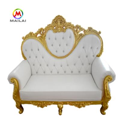 China Modern Antique Gold Throne Bride Groom Royal Wooden Chairs Event Chair For Sale for sale