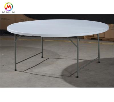 China Foldable Plastic Table Round Folding Banquet Folding Table Dining Outdoor Wedding for sale