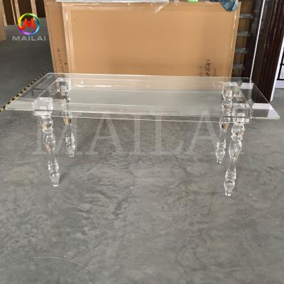 China 2021 Clear Acrylic Wedding Supplies Foldable Dining Table Wedding Tables For Sale for sale