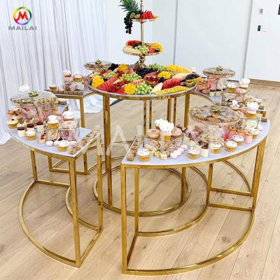 China Modern Wedding Decoration Props Dessert Table Stands Five-piece Set Wedding Cake Stand for sale