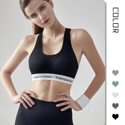 China Seamless high quality stylish women sports crop top bra push up 2022 new design fitness ladies camisole working yoga bralette for sale