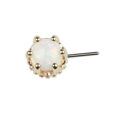 China CLASSIC Eternal Metal Synthetic Threadless 14K Solid Opal Gold Finishes Drilling for sale