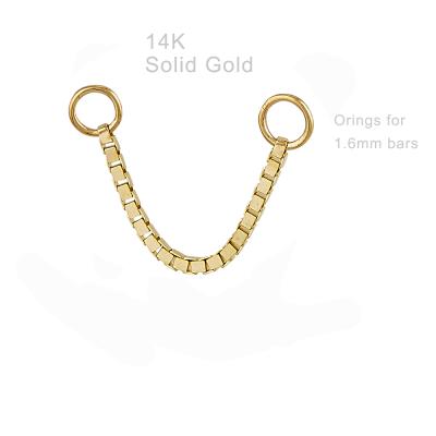 China 14K Solid Gold CLASSIC Eternal Box Metal Piercing Chain Jewelry for sale