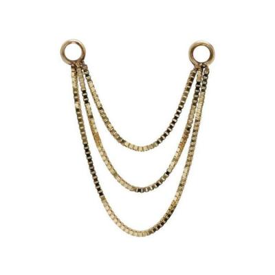 China Solid Gold CLASSIC Eternal Box 14K 18K Metal Body Piercing Chain Jewelry for sale