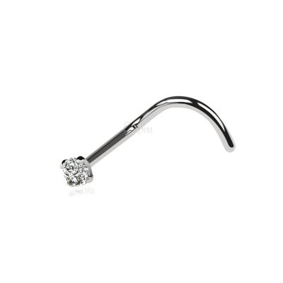 China CLASSIC Eternal Titanium Metal Fork Set CZ ASTM F136 Nose Ring for sale